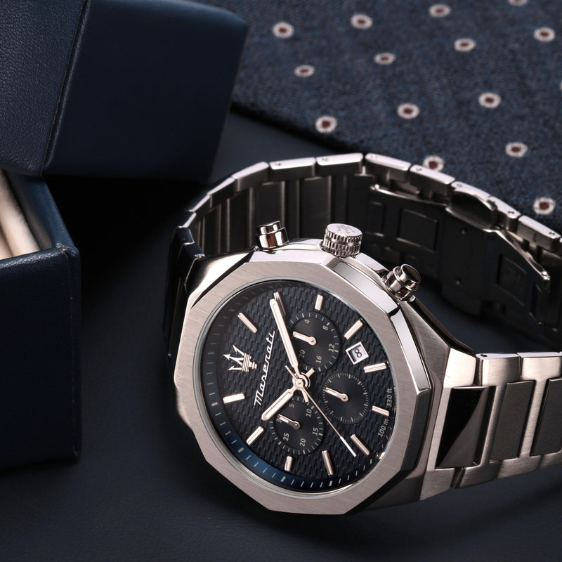 Maserati Stile Blue Dial Silver Steel Strap Watch For Men - R8873642006 Buy Now By Maserati