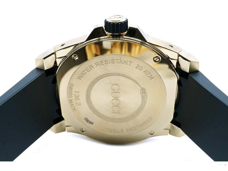 Shop Gucci Dive Quartz Black Dial Black Rubber Strap Watch For Men - YA136219 in USA