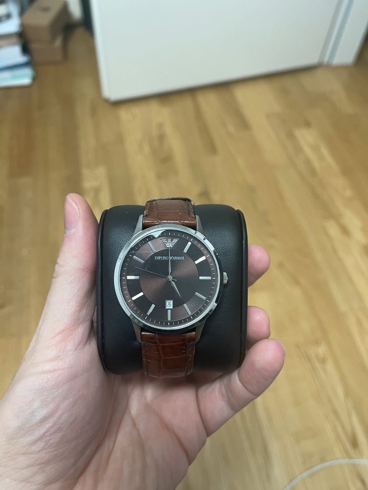 Emporio Armani Renato Classic Brown Dial Brown Leather Strap Watch For Men - AR2413 Buy Now By Emporio Armani