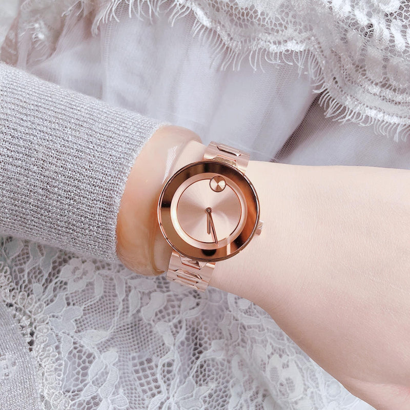 Movado Bold Rose Gold Dial Rose Gold Steel Strap Watch for Women - 3600387 Buy Now By Movado