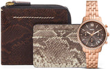 Fossil Neutra Chronograph Mother of Pearl Brown Dial Rose Gold Steel Strap Watch for Women - ES5218 Buy Now By Fossil