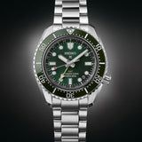 Shop Seiko Prospex GMT Divers Automatic Marine Green Dial Silver Steel Strap Watch For Men - SPB381J1 in USA