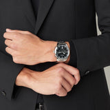 Hugo Boss Pioneer Chronograph Black Dial Silver Steel Strap Watch for Men - 1513712