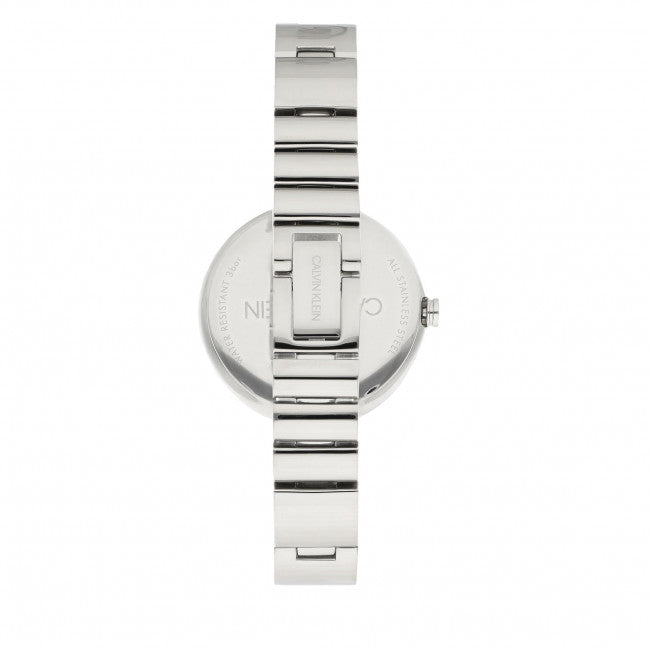 Shop Calvin Klein Wavy Silver Dial Silver Steel Strap Watch for Women - K9U23146 in USA