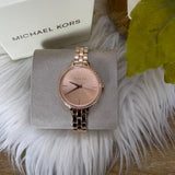 Michael Kors Charley Three-Hand Analog Rose Gold Dial Rose Gold Steel Strap Watch for Women - MK4400 Buy Now By Michael Kors
