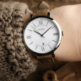 Fossil Jacqueline White Dial Brown Leather Strap Watch for Women - ES3708 Buy Now By Fossil