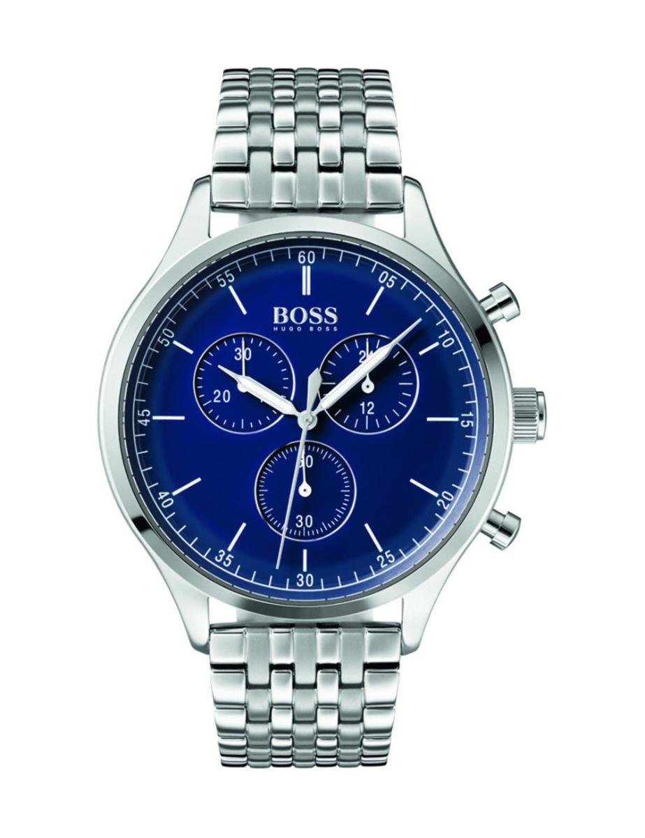 Hugo Boss Companion Blue Dial Silver Steel Strap Watch for Men - 1513653