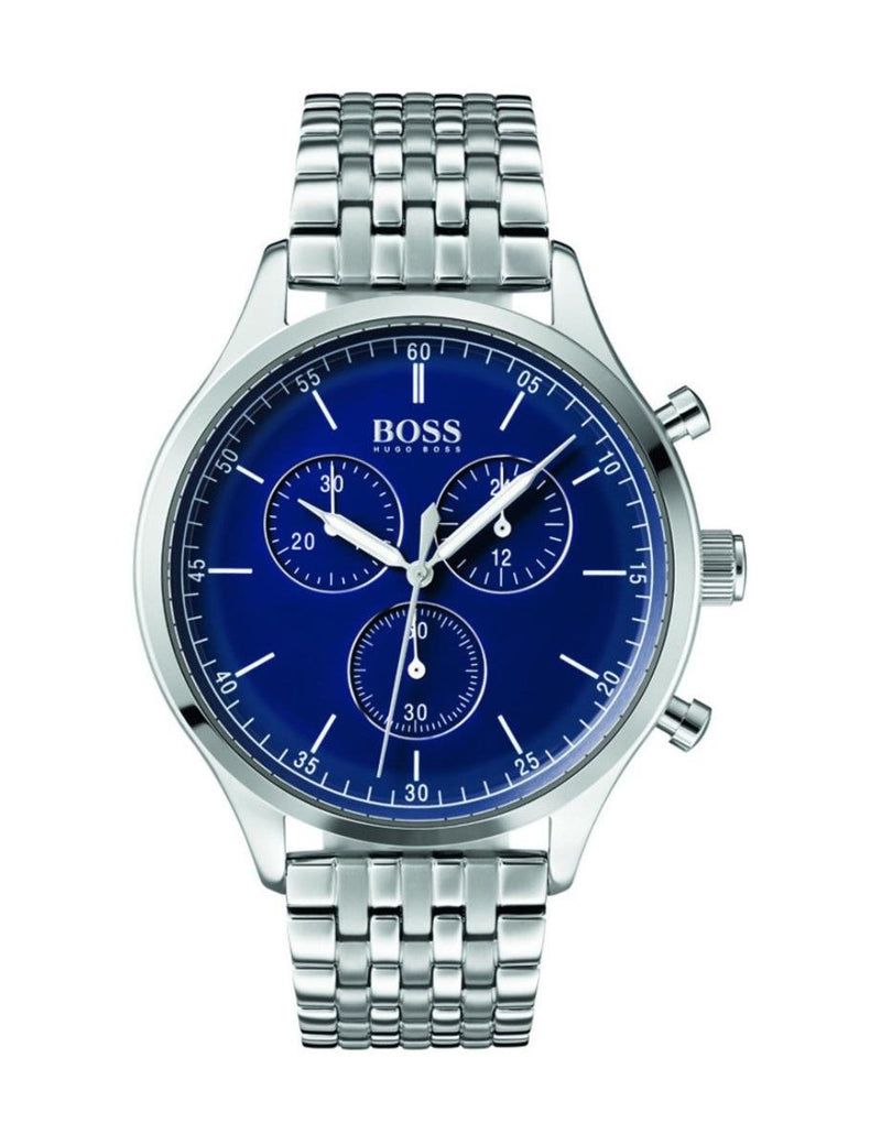 Shop Hugo Boss Companion Blue Dial Silver Steel Strap Watch for Men - 1513653 in USA