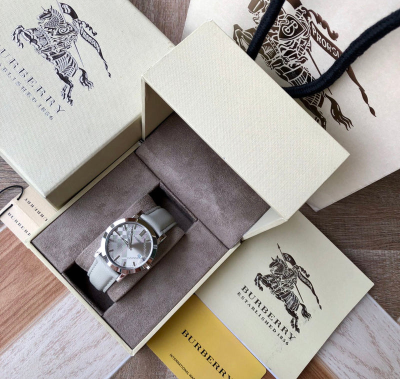 Burberry Heritage Grey Dial Beige Leather Strap Unisex Watch - BU1754 Buy Now By Burberry