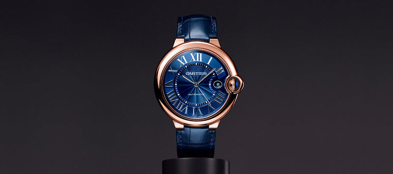 Cartier Ballon Bleu De Cartier Blue Dial Blue Leather Strap Watch for Men - WGBB0036