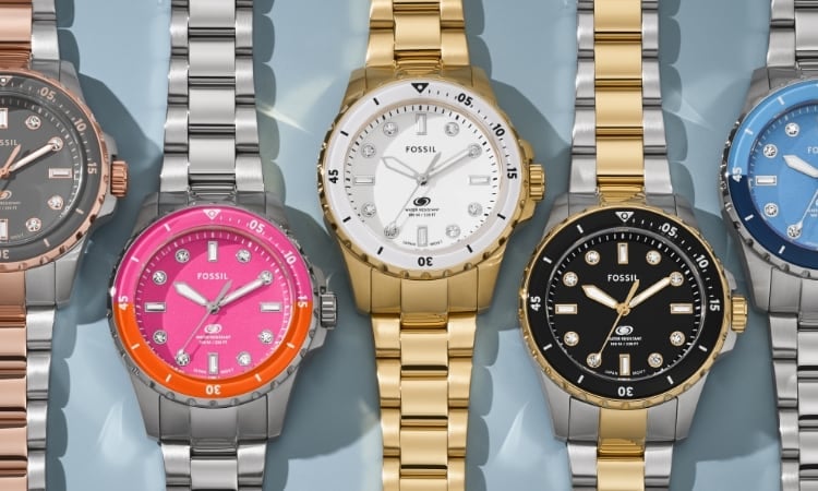 Fossil Blue Dive Three Hand Gray Dial Two Tone Steel Strap Watch For Women - ES5348 Buy Now By Fossil