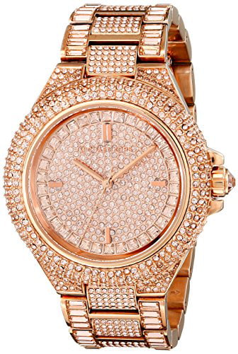 Shop Michael Kors Camille Crystal Rose Gold Dial Rose Gold Steel Strap Watch for Women - MK5862 in USA