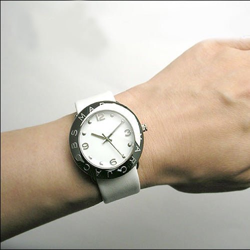 Marc Jacobs Amy White Dial White Leather Strap Watch for Women - MBM1136 Buy Now By Marc Jacobs