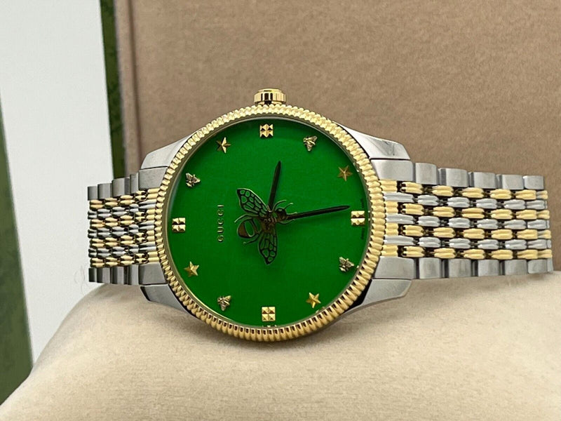 Gucci G Timeless Quartz Green Dial Two Tone Steel Strap Watch For Men - YA1264182 Buy Now By Gucci