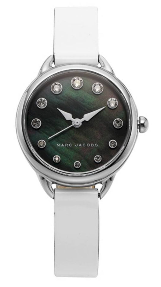 Shop Marc Jacobs Betty Mother of Pearl Black Dial White Leather Strap Watch for Women - MJ1512 in USA