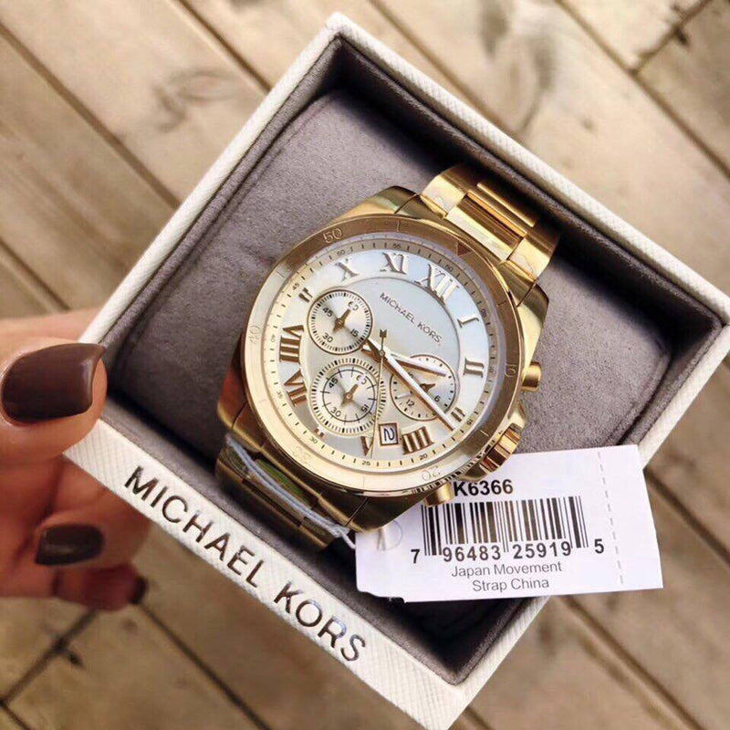Michael Kors Brecken Chronograph Gold Dial Gold Steel Strap Watch For Women - MK6366 Buy Now By Michael Kors