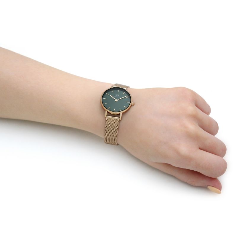 Daniel Wellington Petite Emerald Green Dial Gold Mesh Strap Watch For Women - DW00100479 Buy Now By Daniel Wellington