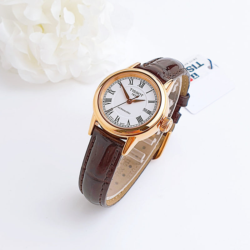 Tissot T Classic Carson White Dial Brown Leather Strap Watch For Women - T085.207.36.013.00 Buy Now By Tissot