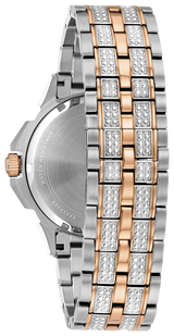 Bulova Octova Crystal Silver Dial Two Tone Steel Strap Watch for Men - 98C133 Buy Now By Bulova