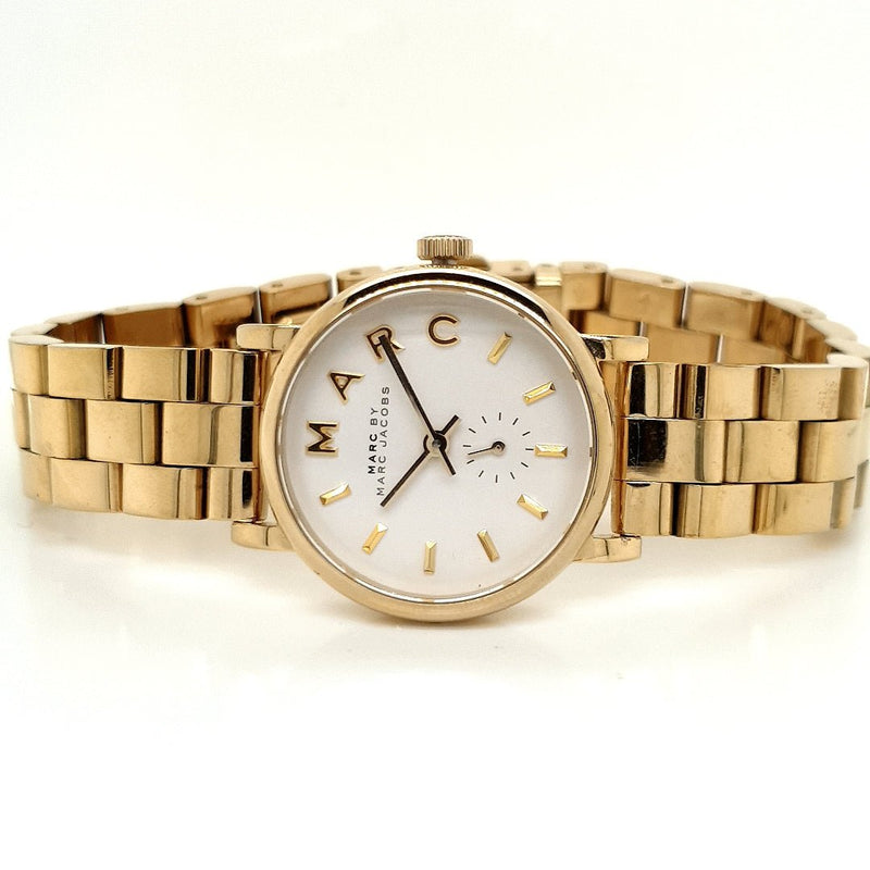 Marc Jacobs Baker White Dial Gold Steel Strap Watch for Women - MBM3247 Buy Now By Marc Jacobs