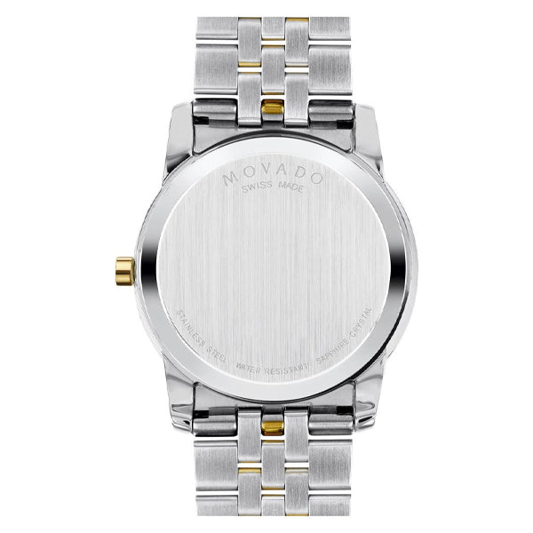 Movado Museum Classic Diamonds Black Dial Two Tone Steel Strap Watch For Men - 0606879 Buy Now By Movado