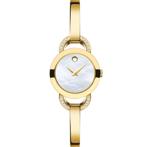 Movado Rondiro Mother of Pearl Dial Gold Steel Strap Watch For Women - 0606889