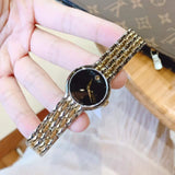 Shop Movado Veturi Quartz Black Dial Two Tone Steel Strap Watch for Women - 0606933 in USA