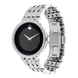 Movado Esperanza 39mm Black Dial Silver Steel Strap Watch For Men - 0607057