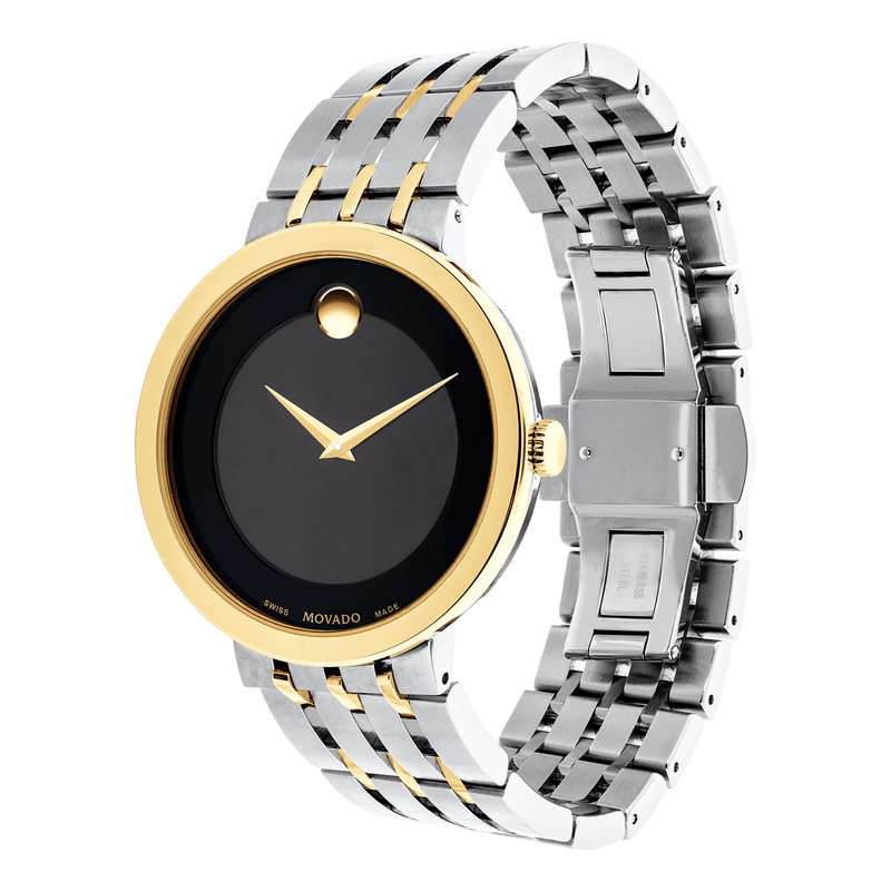 Movado Museum Esperanza Black Dial Two Tone Steel Strap Watch For Men - 0607058 Buy Now By Movado