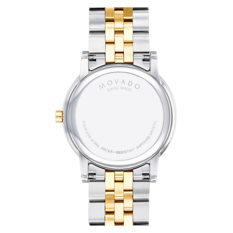 Movado Museum Classic Diamonds Black Dial Two Tone Steel Strap Watch for Men - 0607202 Buy Now By Movado