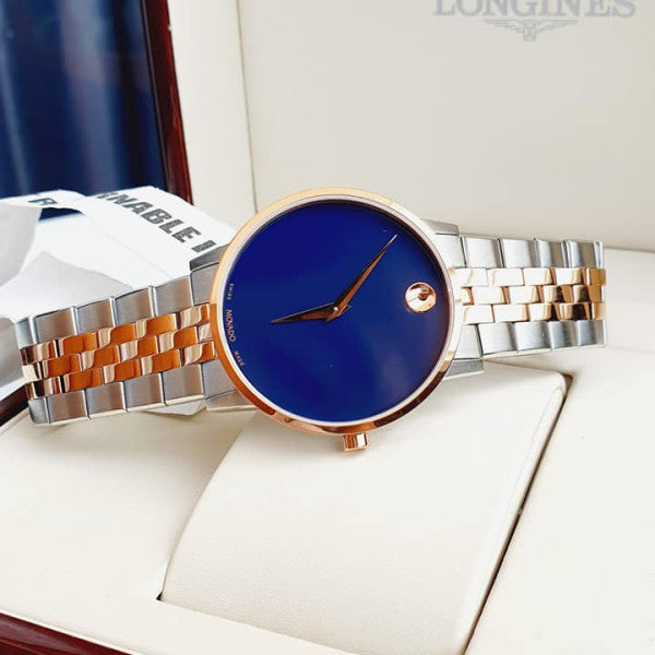 Movado Museum Classic Blue Dial Two Tone Steel Strap Watch for Men - 0607267 Buy Now By Movado
