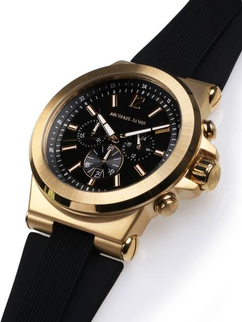 Michael Kors Dylan Chronograph Black Dial Black Rubber Strap Watch for Men - MK8445 Buy Now By Michael Kors