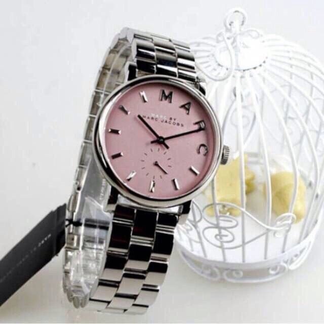 Marc Jacobs Baker Pink Dial Silver Steel Strap Watch for Women - MBM3280 Buy Now By Marc Jacobs