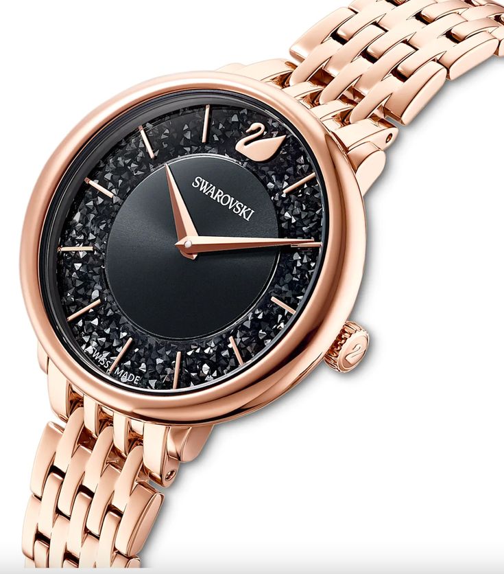 Swarovski Crystalline Chic Analog Black Dial Rose Gold Steel Strap Watch for Women - 5544587 Buy Now By Swarovski