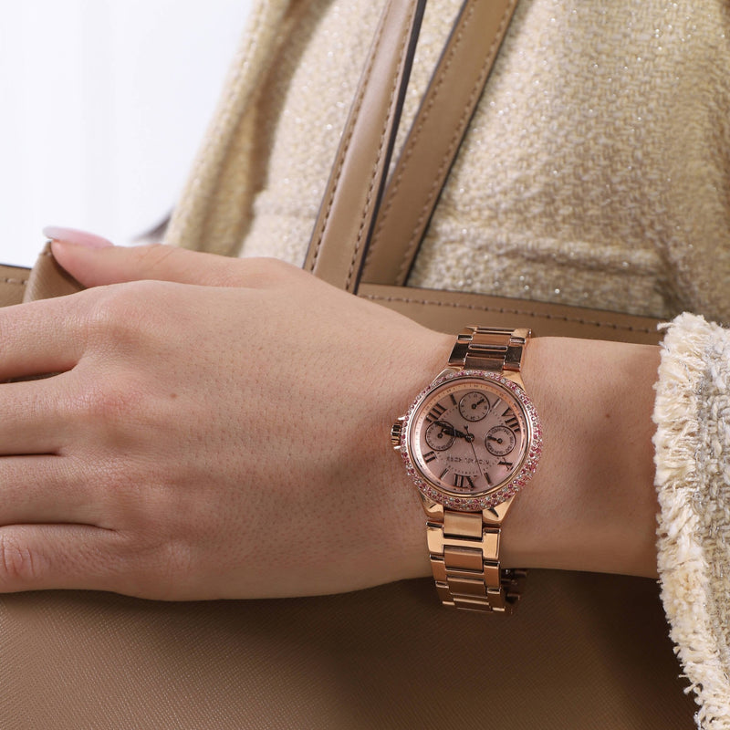 Michael Kors Mini Camille Multifunction Rose Gold Dial Rose Gold Steel Strap Watch For Women - MK7273 Buy Now By Michael Kors