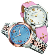 Versace Audrey Quartz White Dial Pink Leather Strap Watch for Women - VELR00119 Buy Now By Versace