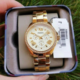 Fossil Cecile Chronograph Gold Dial Gold Steel Strap Watch for Women - AM4482 Buy Now By Fossil