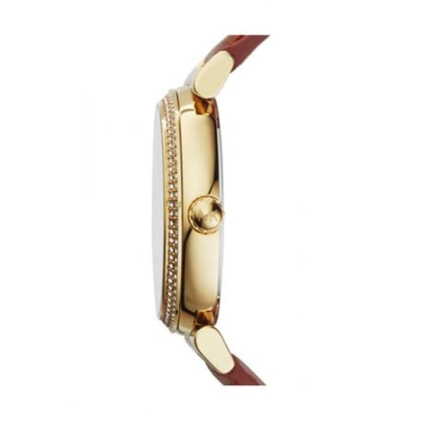 Michael Kors Catlin Champagne Dial Brown Leather Strap Watch for Women - MK2375 Buy Now By Michael Kors