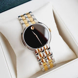 Shop Movado Veturi Quartz Black Dial Two Tone Steel Strap Watch for Men - 0606932 in USA