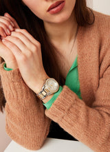 Fossil Riley White Dial Two Tone Steel Strap Watch for Women - ES3204 Buy Now By Fossil