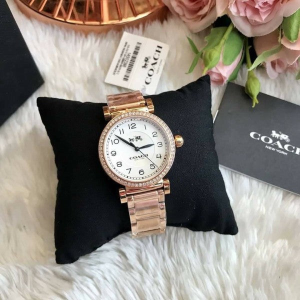 Coach Madison White Dial Rose Gold Steel Strap Watch for Women - 14502398 Buy Now By Coach