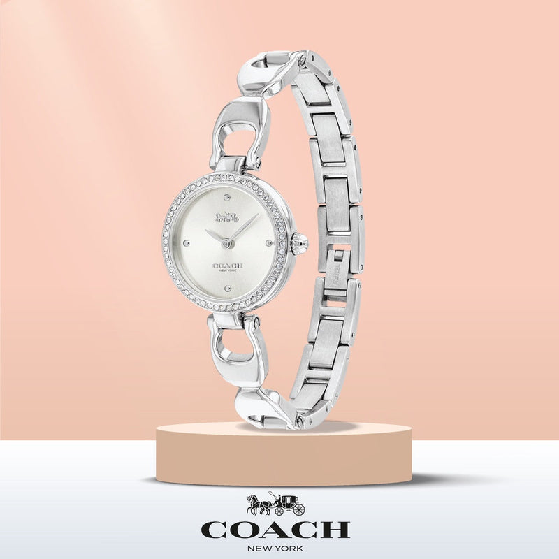 Coach Park Crystals Silver Dial Silver Steel Strap Watch for Women - 14503170 Buy Now By Coach