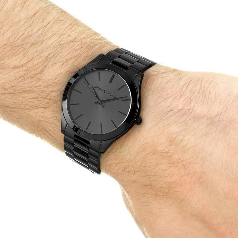 Michael Kors Slim Runway Black Dial Black Steel Strap Watch for Men - MK8507 Buy Now By Michael Kors