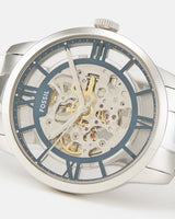 Fossil Townsman Automatic Skeleton Silver Dial Silver Steel Strap Watch for Men - ME3044 Buy Now By Fossil