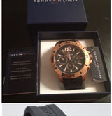 Shop Tommy Hilfiger Sport Multifunction Black Dial Black Rubber Strap Watch for Men - 1791145 in USA