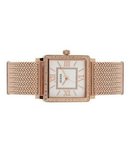 Guess Highline Off White Dial Rose Gold Stainless Steel Mesh Strap Watch For Women - W0826L3 Buy Now By Guess