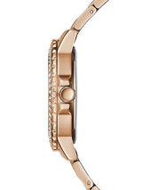 Guess Crown Jewel Multifunction Diamonds White Dial Rose Gold Steel Strap Watch For Women - GW0410L3 Buy Now By Guess