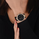 Michael Kors Parker Chronograph Black Dial Black Leather Strap Watch For Women - MK6984 Buy Now By Michael Kors