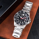 Citizen Mechanical Black Dial Silver Steel Strap Watch For Men - NJ0120-81E Buy Now By Citizen