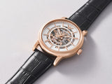 Emporio Armani Luigi Skeleton Silver Dial Black Leather Strap Watch For Men - AR60007 Buy Now By Emporio Armani